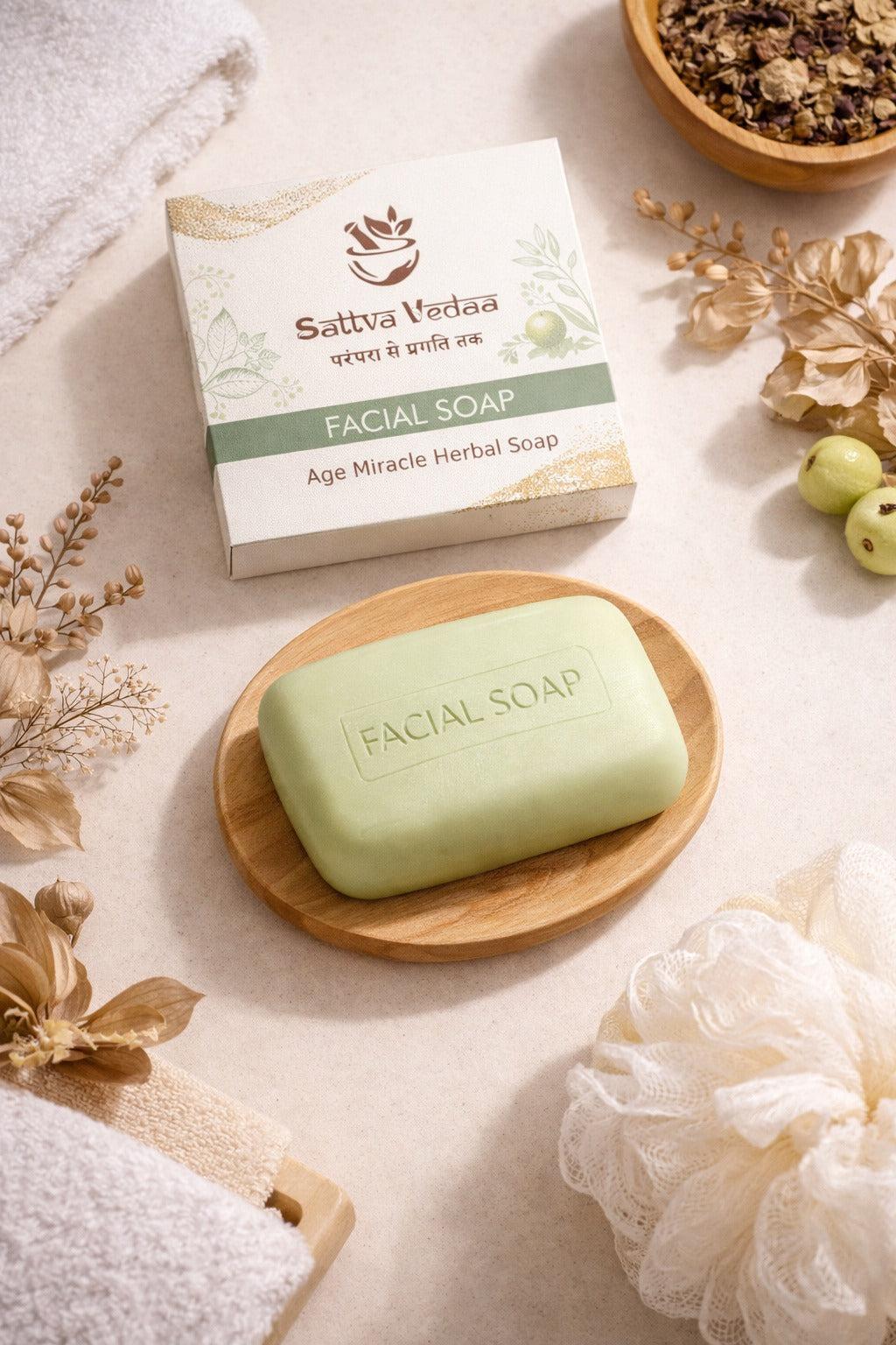 🌿 SATTVA VEDAA Facial Soap – Natural Glow & Deep Detox
